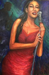 La chanteuse en rouge -
Acrylique sur toile tendue - 24” X 36" - 61 x 91 cm La chanteuse en rouge -
Acrylique sur toile tendue - 24” X 36" - 61 x 91 cm