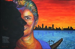 Laurent et Stephanie -
Acrylique sur toile tendue - 60” x 40" - 152 x 102 cm Laurent et Stephanie -
Acrylique sur toile tendue - 60” x 40" - 152 x 102 cm