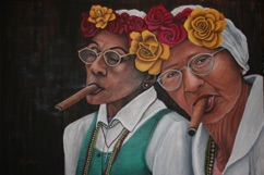 Les Cubaines -
Acrylique sur toile tendue - 36” X 24" - 91 x 61 cm Les Cubaines -
Acrylique sur toile tendue - 36” X 24" - 91 x 61 cm