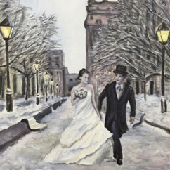 Mariage blanc -
Acrylique sur toile tendue - 16” x 20" - 40 x 50 cm Mariage blanc -
Acrylique sur toile tendue - 16” x 20" - 40 x 50 cm